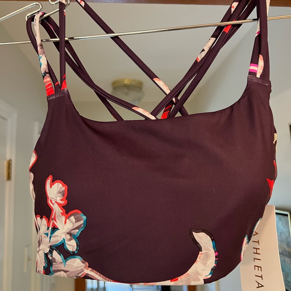 NWT Athleta Hyper Focused Floral Print Bra Size Medium